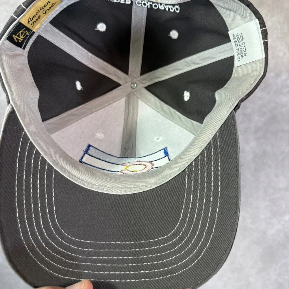 American Dry Goods Baseball Cap OSFA Grey Copper Colorado Flag Contrast Stitch